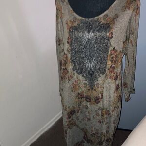 Chic Long Sleeve Floral Dress